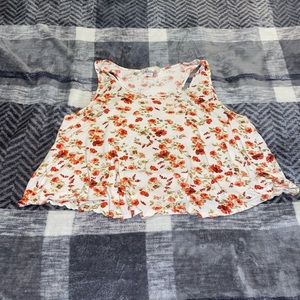 Forever 21 Flowing Crop Tank/Sleeves Top with Floral Print- So soft!